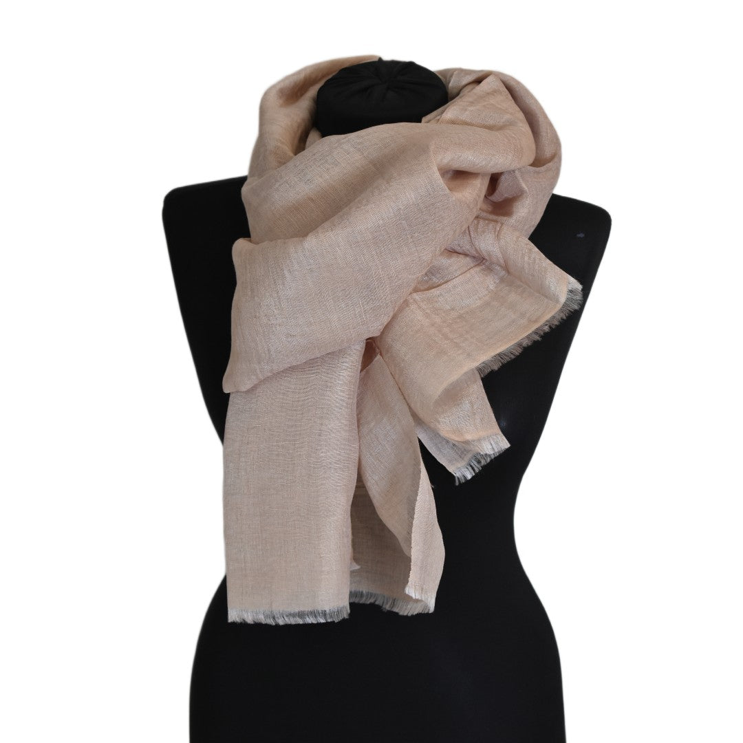 Eșarfă–Șal din Matase Naturala ERI & In (LinenSilk) - Nude Bej - > Cod: LinenSilk3