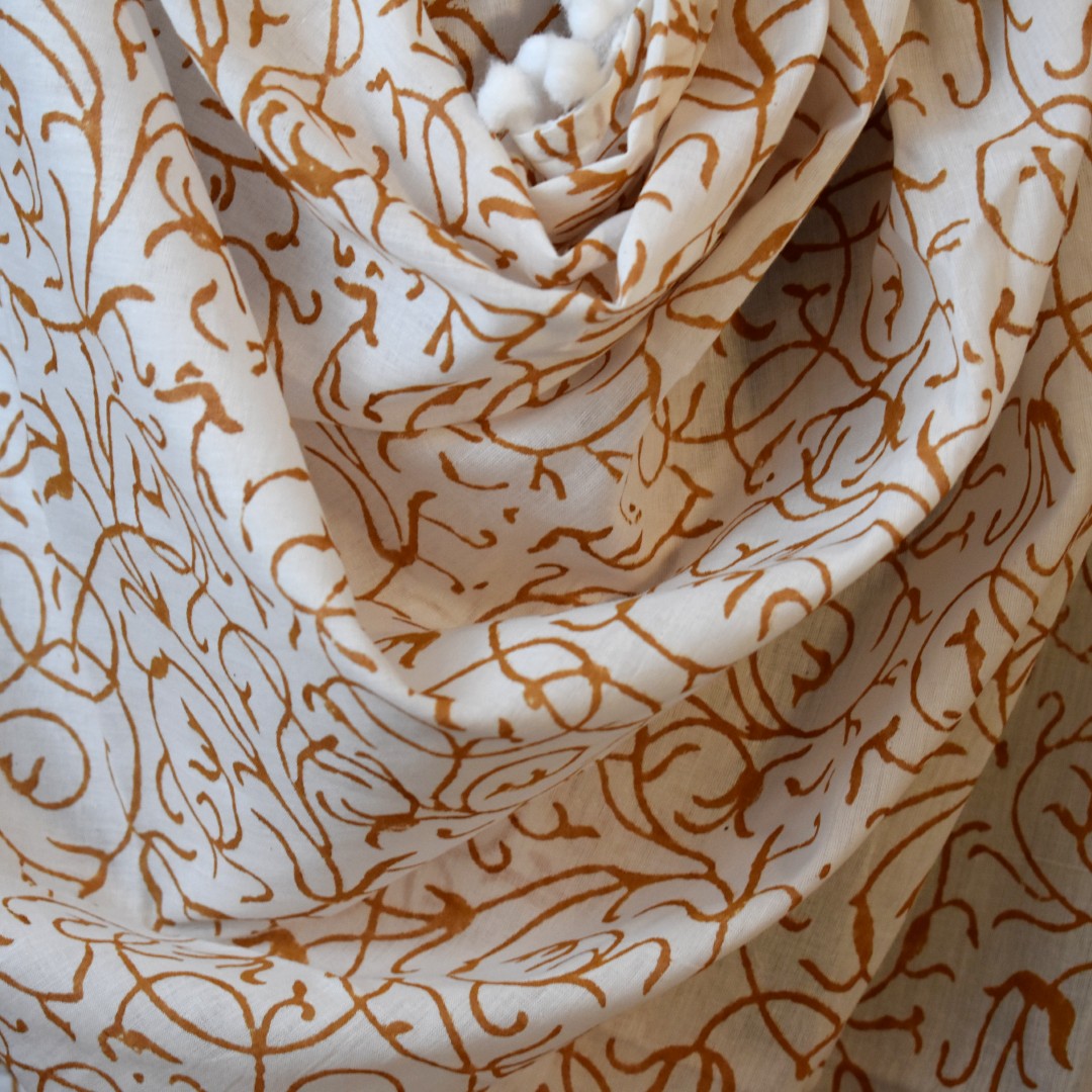 Pareo/ Sarong/ Esarfa de Plaja - 100% Bumbac cu Handblock printing -> Cod: Mulmul Cotton5