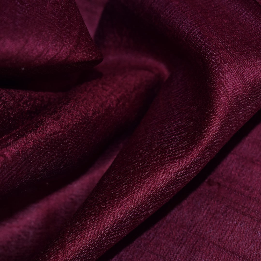 Esarfa-Sal din Matase Naturala Dupioni Raw Silk - Wine Magenta Shade -> Cod: DupioniPureSilk6