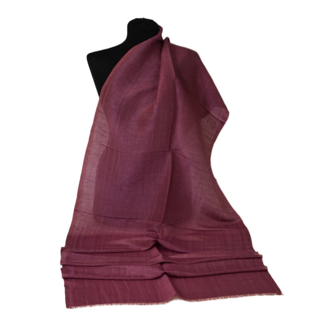 Eșarfă–Șal din Matase Naturala &In (LinenSilk) - Wine Magenta- Cod: LinenSilk5