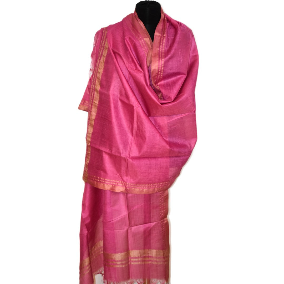 Pareo / Sarong/ Esarfa de Plaja - Cotton Silk cu bordura zari->Cod: Khadi1