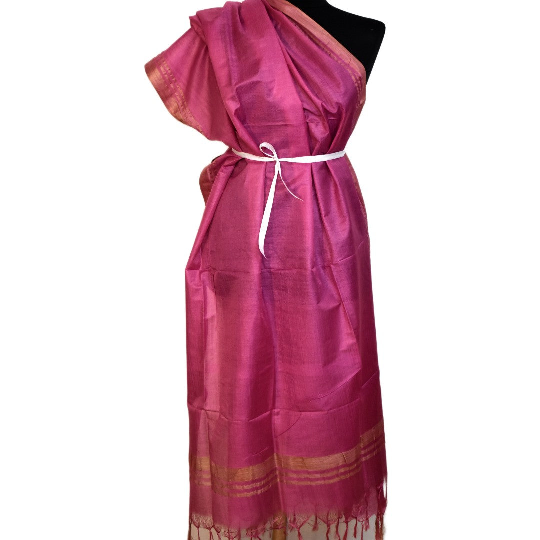 Pareo / Sarong/ Esarfa de Plaja - Cotton Silk cu bordura zari->Cod: Khadi1