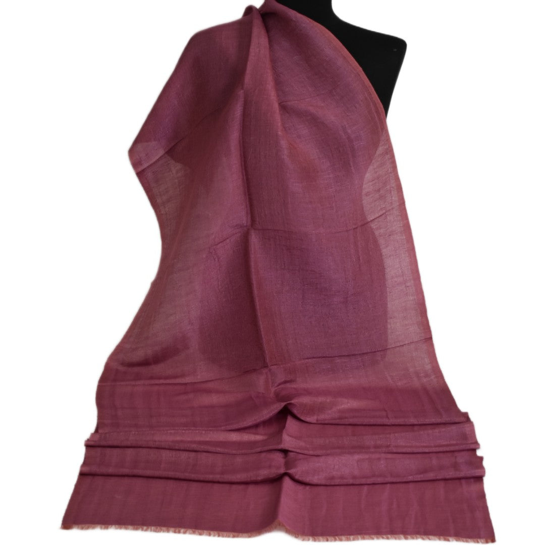 Eșarfă–Șal din Matase Naturala &In (LinenSilk) - Wine Magenta- Cod: LinenSilk5