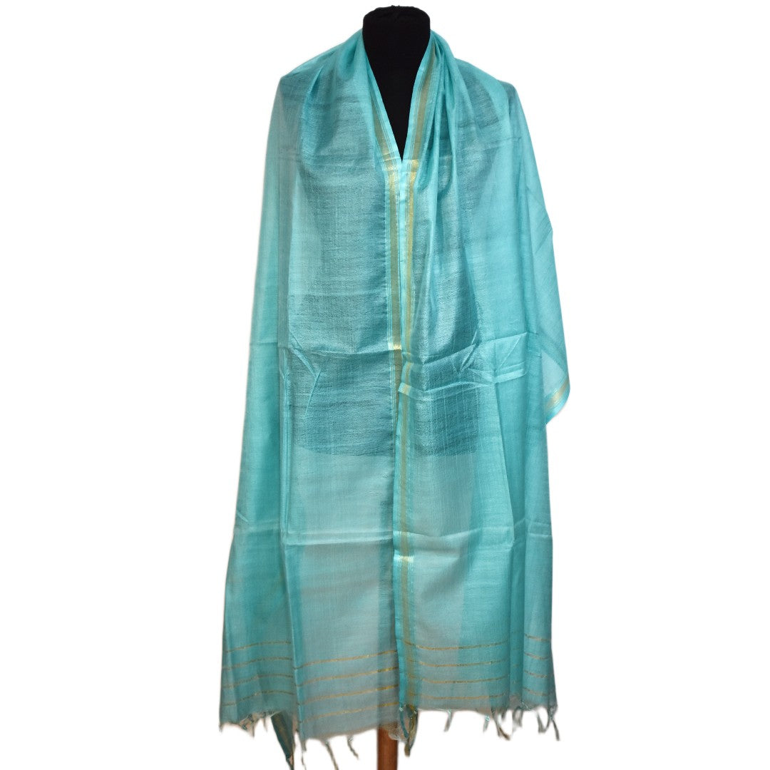 Pareo / Sarong/ Esarfa de Plaja - Cotton Silk cu bordura zari->Cod: Khadi2