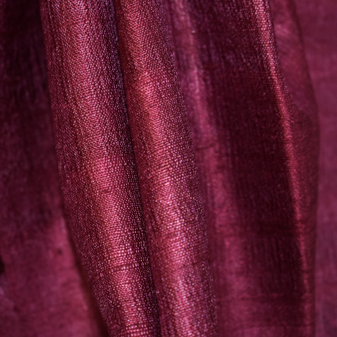 Esarfa-Sal din Matase Naturala Dupioni Raw Silk - Wine Magenta Shade -> Cod: DupioniPureSilk6