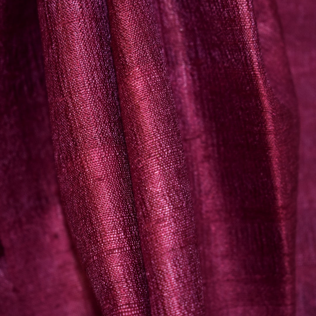 Esarfa-Sal din Matase Naturala Dupioni Raw Silk - Wine Magenta Shade -> Cod: DupioniPureSilk6