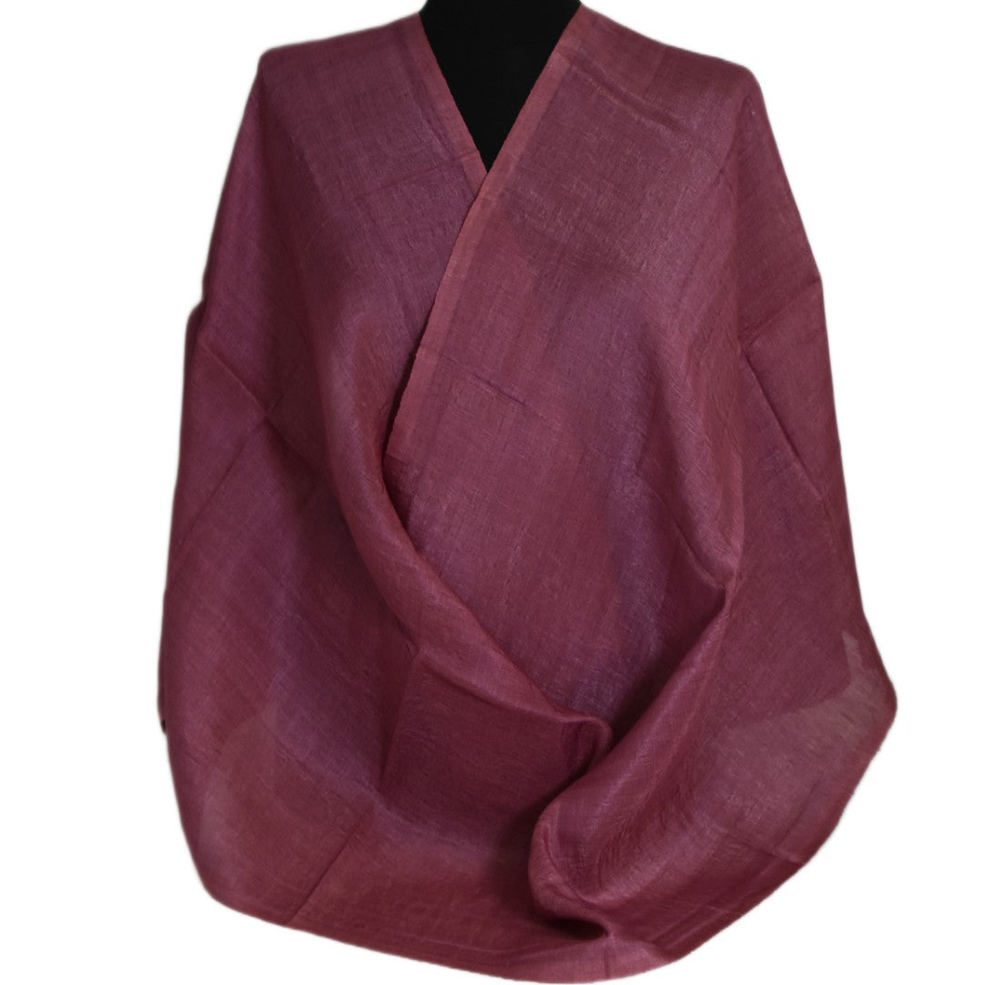 Eșarfă–Șal din Matase Naturala &In (LinenSilk) - Wine Magenta- Cod: LinenSilk5