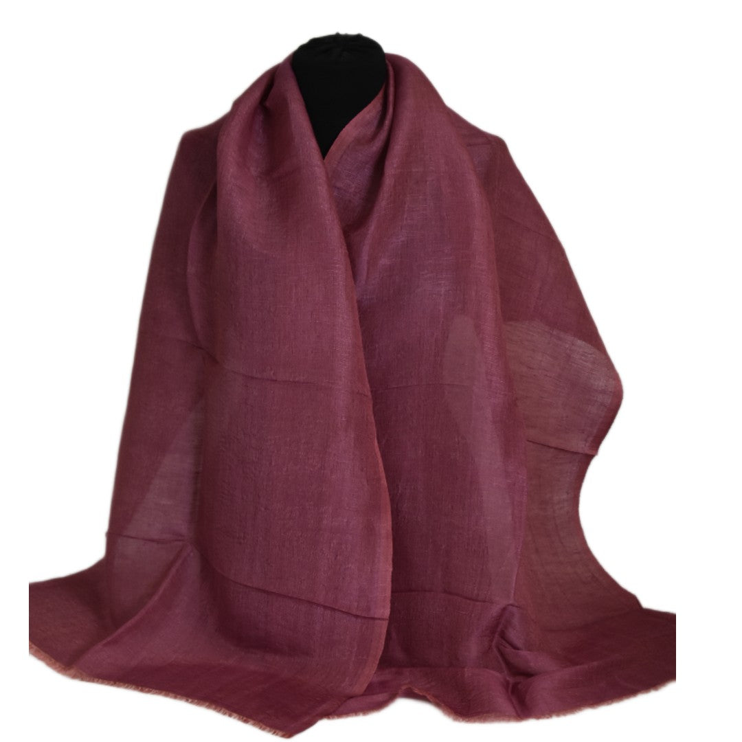 Eșarfă–Șal din Matase Naturala &In (LinenSilk) - Wine Magenta- Cod: LinenSilk5