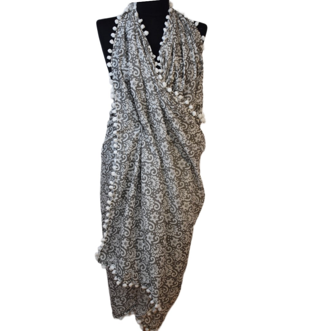 Pareo/ Sarong/ Esarfa de Plaja - 100% Bumbac cu Block printing -> Cod: Mulmul Cotton6
