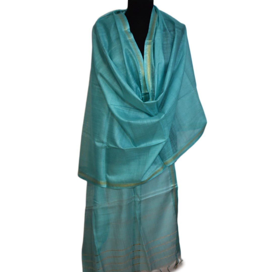Pareo / Sarong/ Esarfa de Plaja - Cotton Silk cu bordura zari->Cod: Khadi2
