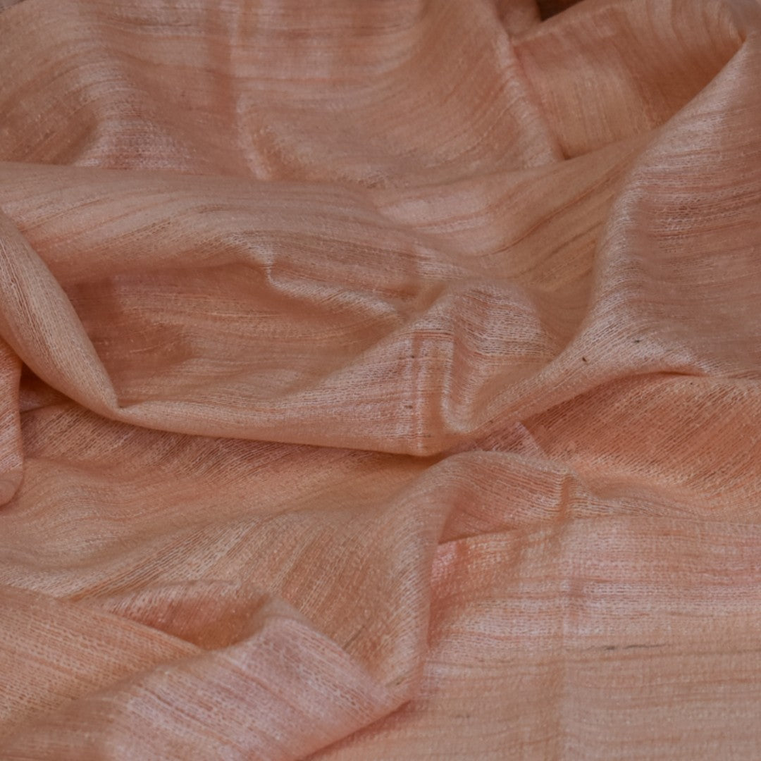Sal tesut manual din 100% Matase Naturala Organica - Ghicha Tassar/Tussar Silk -> Fuzzy Peach -> Cod: NewGhicha12