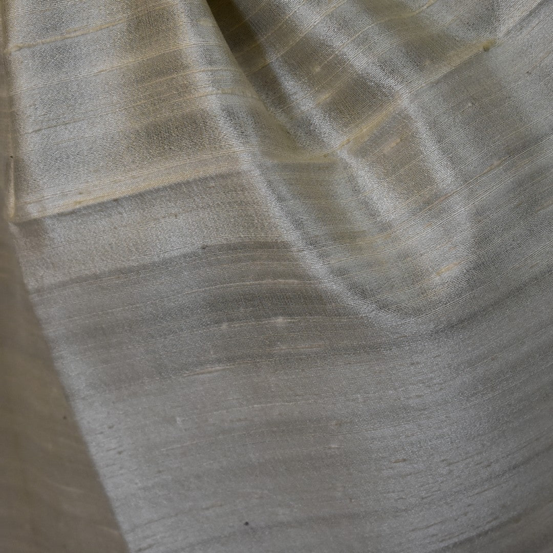 Esarfa-Sal din Matase Naturala Dupioni Raw Silk - Ivory Bej -> Cod: DupionPureSilk2