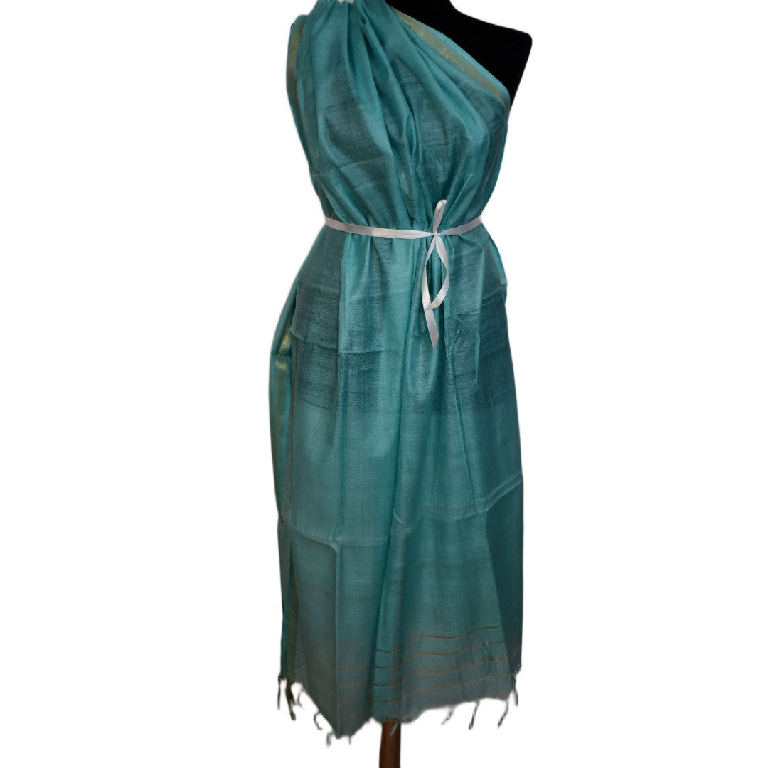 Pareo / Sarong/ Esarfa de Plaja - Cotton Silk cu bordura zari->Cod: Khadi2