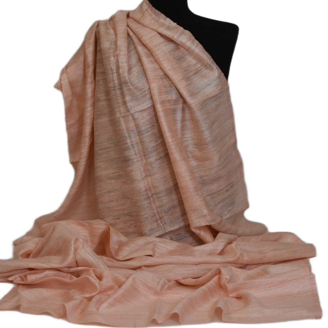 Sal tesut manual din 100% Matase Naturala Organica - Ghicha Tassar/Tussar Silk -> Fuzzy Peach -> Cod: NewGhicha12