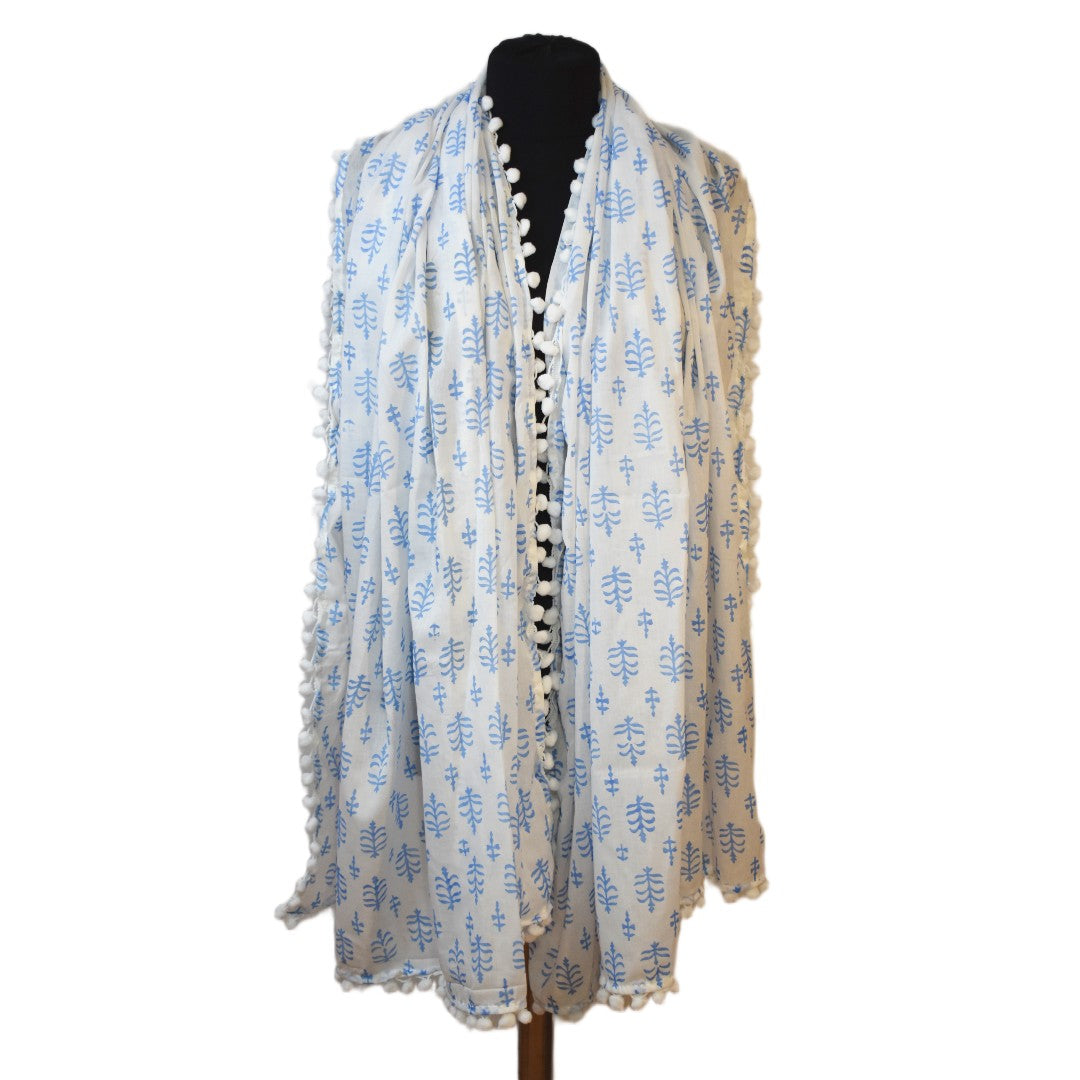 Pareo/ Sarong/ Esarfa de Plaja - 100% Bumbac cu Handblock printing -> Cod: Mulmul Cotton7