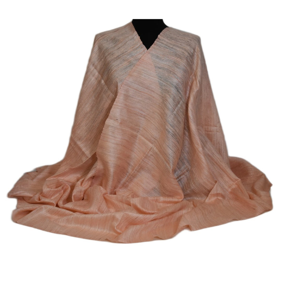 Sal tesut manual din 100% Matase Naturala Organica - Ghicha Tassar/Tussar Silk -> Fuzzy Peach -> Cod: NewGhicha12
