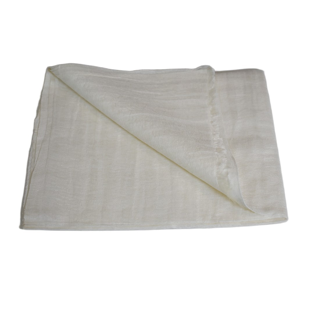 Eșarfă–Șal din Matase Naturala &In (LinenSilk) - Alb SNOW - Cod: LinenSilk4