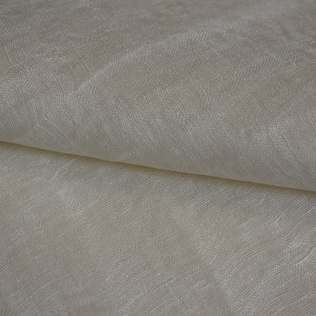 Eșarfă–Șal din Matase Naturala &In (LinenSilk) - Alb SNOW - Cod: LinenSilk4