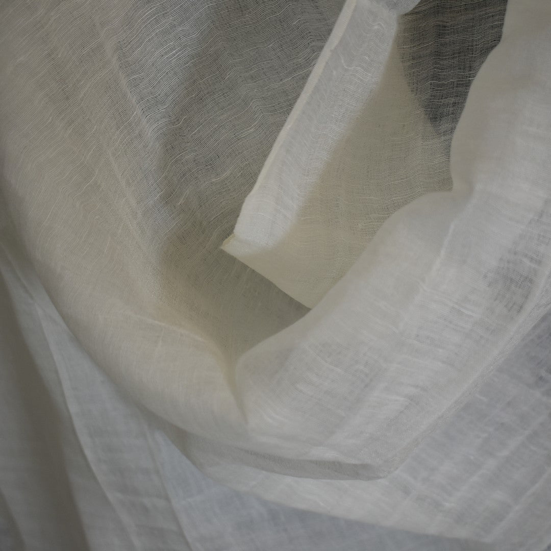 Eșarfă–Șal din Matase Naturala &In (LinenSilk) - Alb SNOW - Cod: LinenSilk4