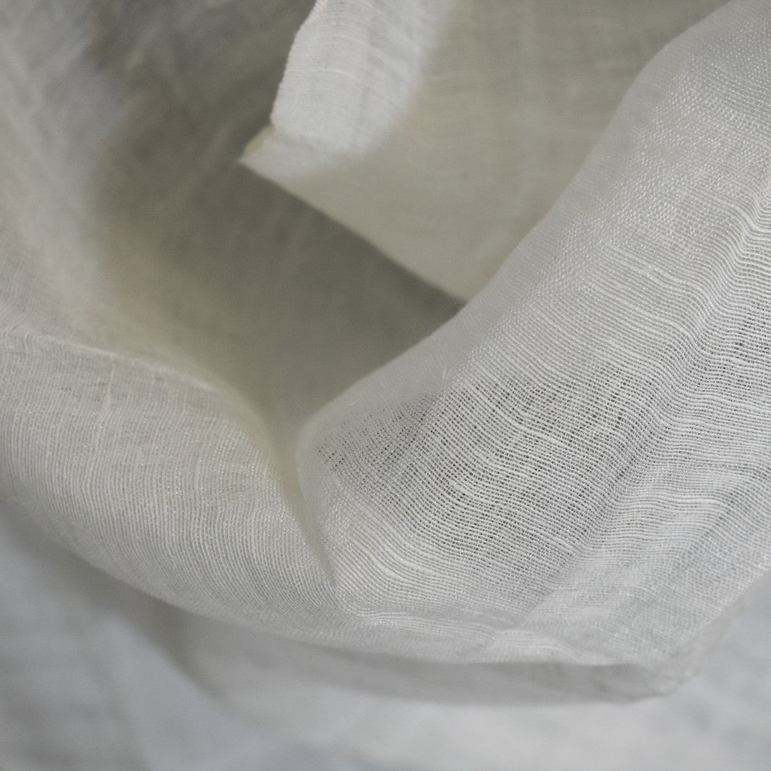 Eșarfă–Șal din Matase Naturala &In (LinenSilk) - Alb SNOW - Cod: LinenSilk4