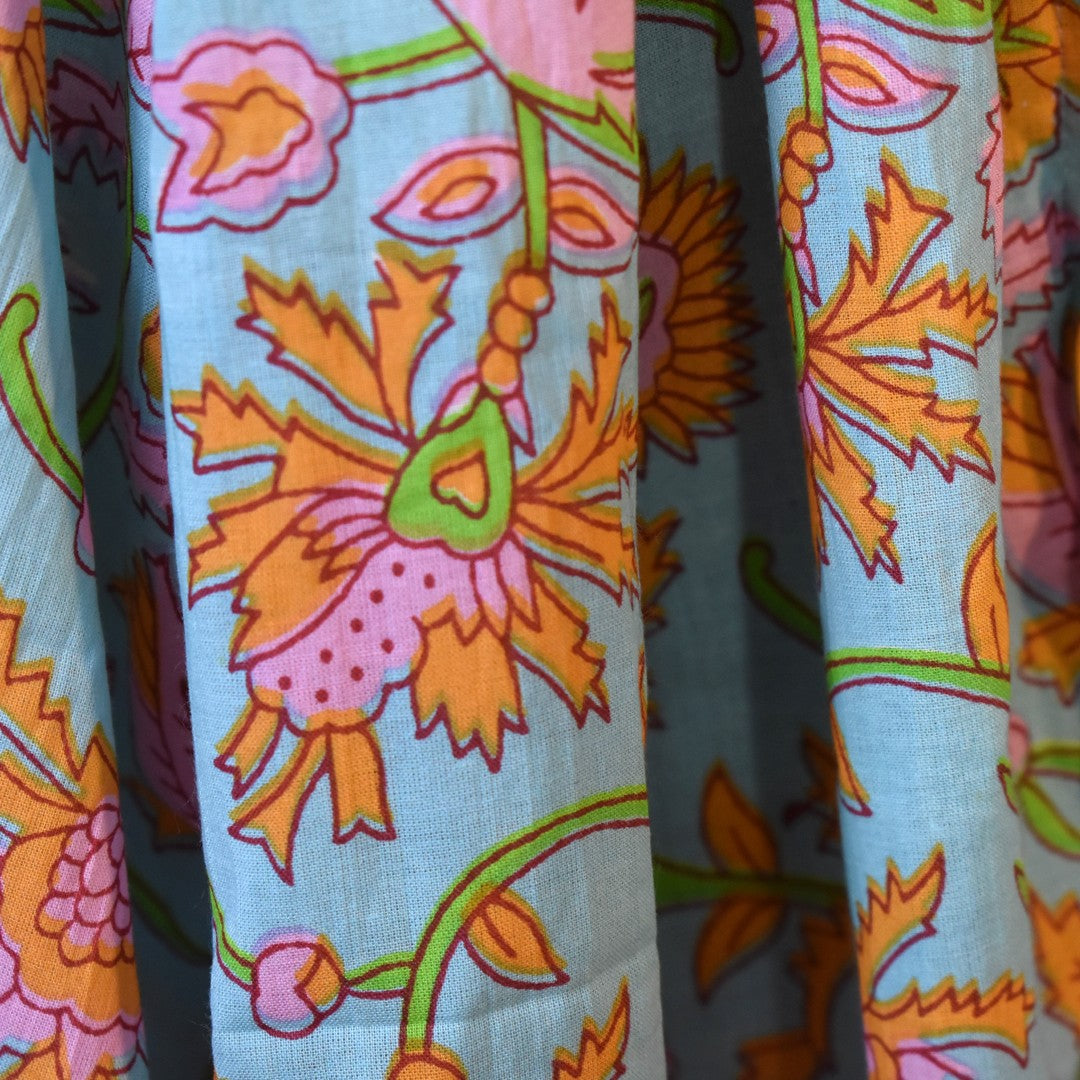 Pareo/ Sarong/ Esarfa de Plaja - 100% Bumbac cu Block printing -> Cod: Mulmul Cotton8
