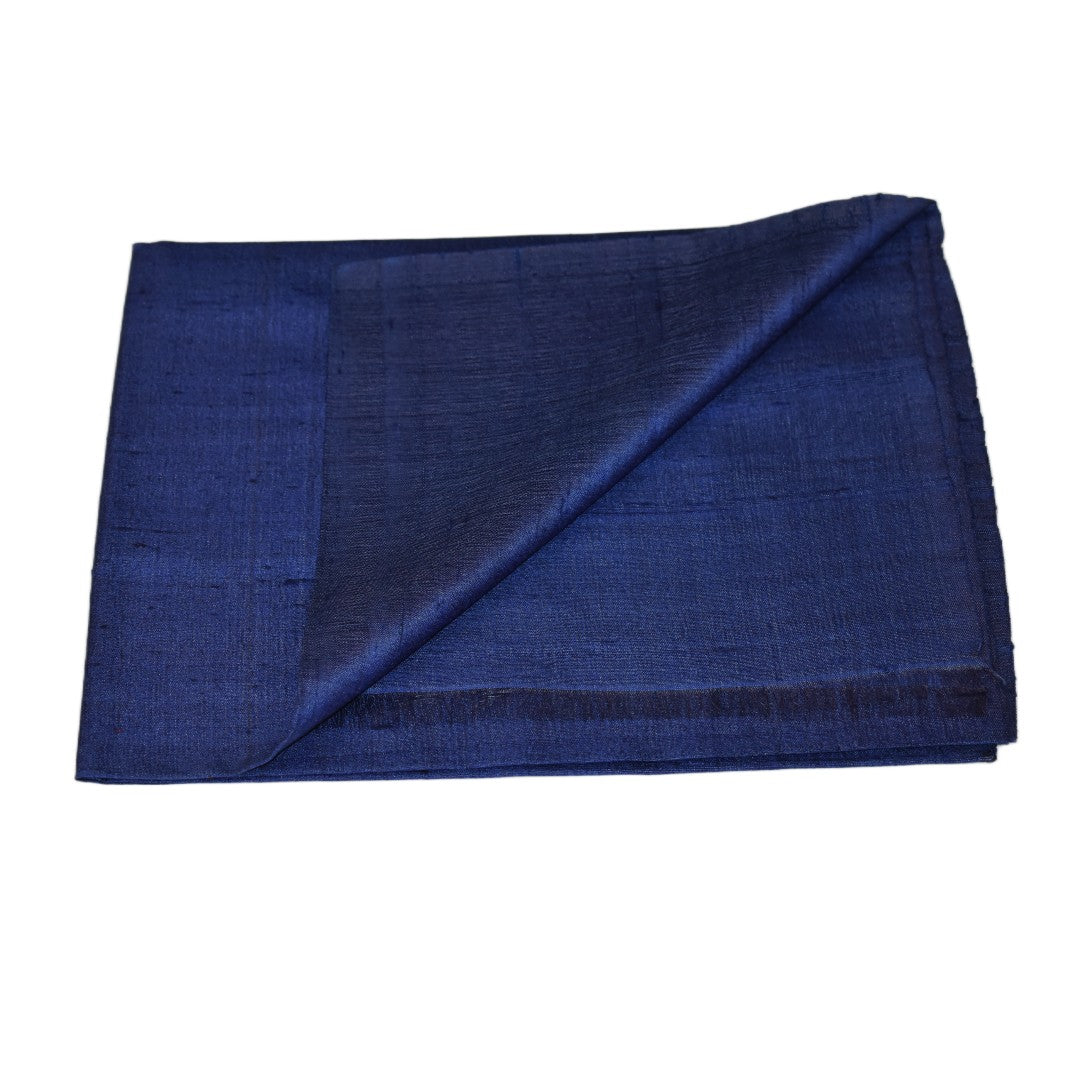 Esarfa-Sal din Matase Naturala Dupioni Raw Silk - Navy Indigo -> Cod: DupionPureSilk8