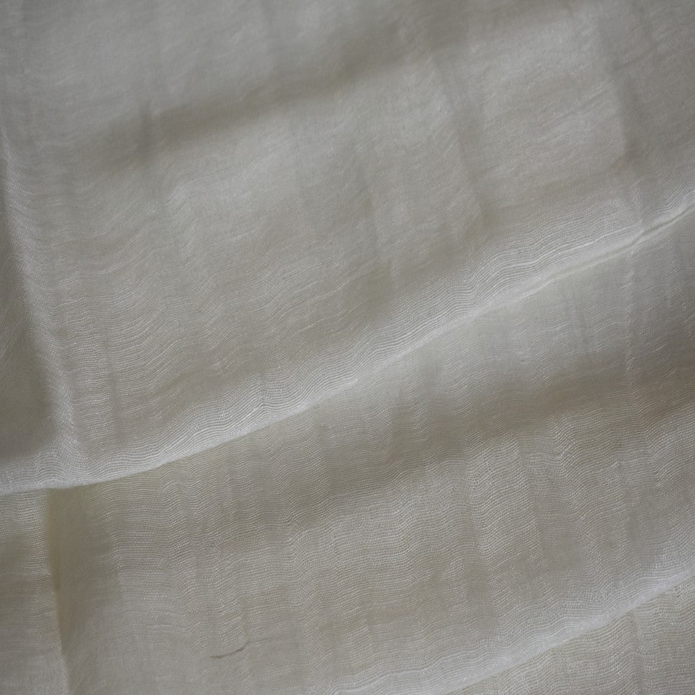 Eșarfă–Șal din Matase Naturala &In (LinenSilk) - Alb SNOW - Cod: LinenSilk4