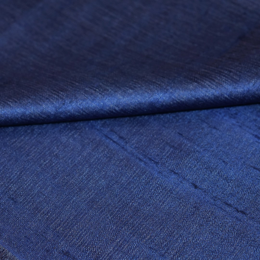 Esarfa-Sal din Matase Naturala Dupioni Raw Silk - Navy Indigo -> Cod: DupionPureSilk8