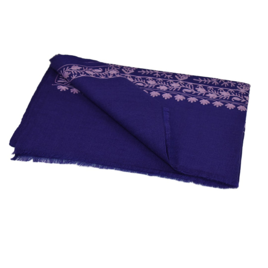 Esarfa Sal Casmir cu Broderie din Matase –Mov Ametist/Lilac - Finete si Eleganta in orice Sezon -> Cod: CASHMBROD4