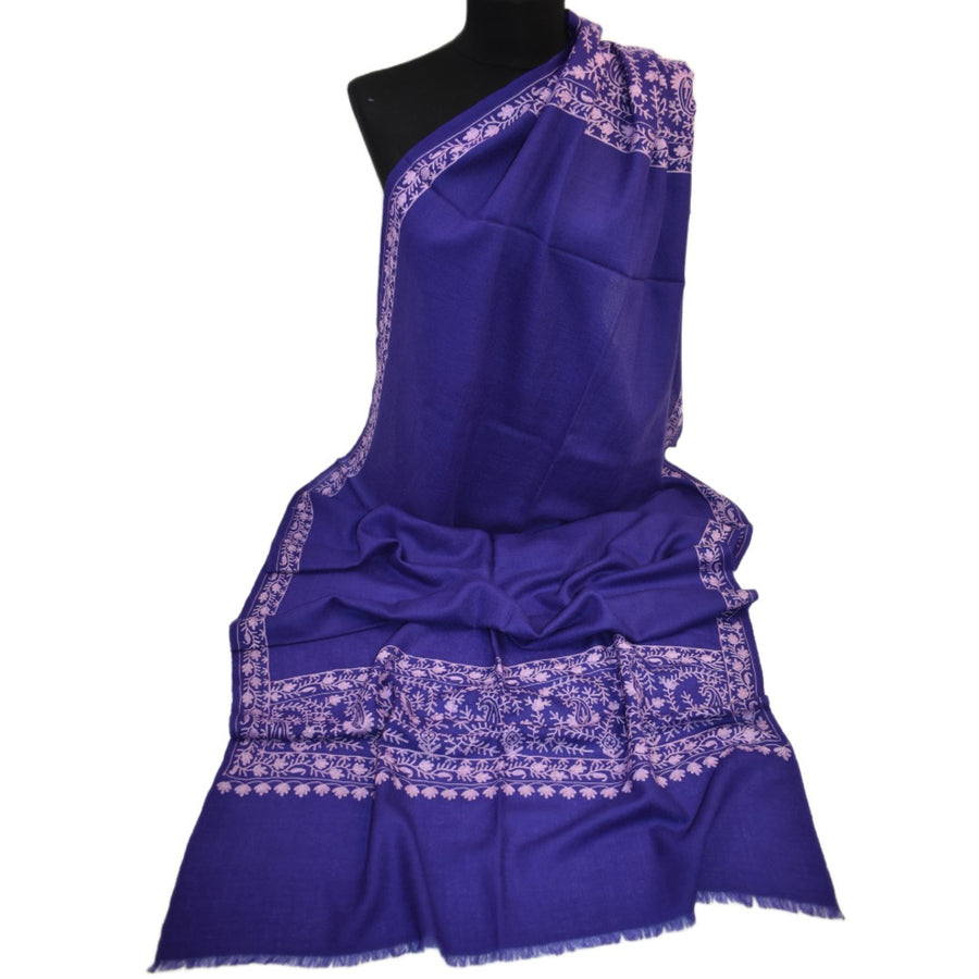 Esarfa Sal Casmir cu Broderie din Matase –Mov Ametist/Lilac - Finete si Eleganta in orice Sezon -> Cod: CASHMBROD4