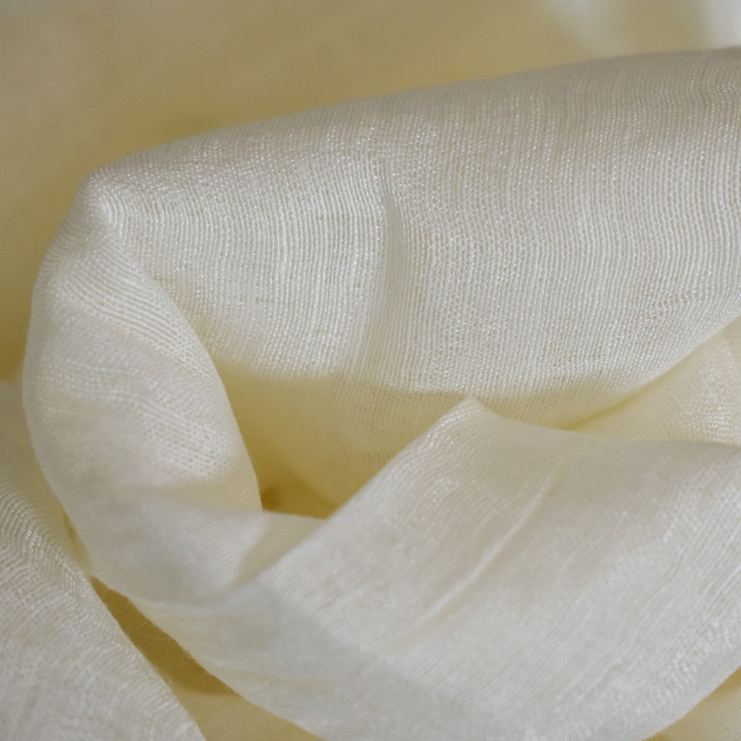 Eșarfă–Șal din Matase Naturala &In (LinenSilk) - Alb SNOW - Cod: LinenSilk4