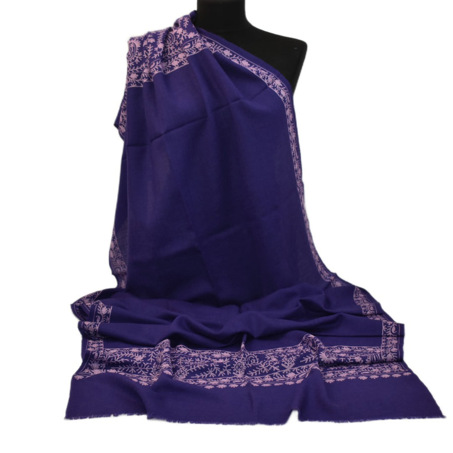 Esarfa Sal Casmir cu Broderie din Matase –Mov Ametist/Lilac - Finete si Eleganta in orice Sezon -> Cod: CASHMBROD4