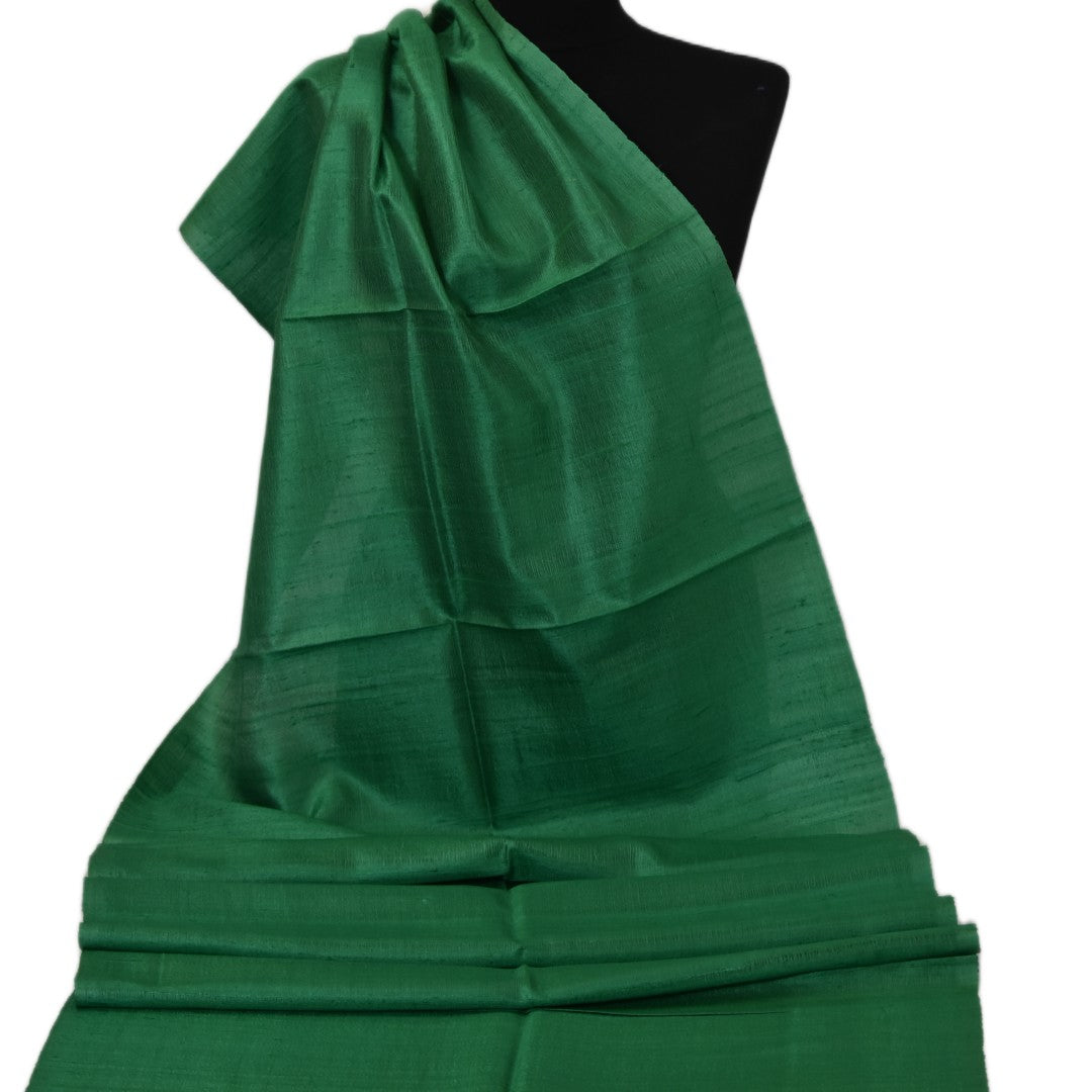 Esarfa-Sal din Matase Naturala Dupioni Raw Silk - Verde Smarald -> Cod:Dupion46