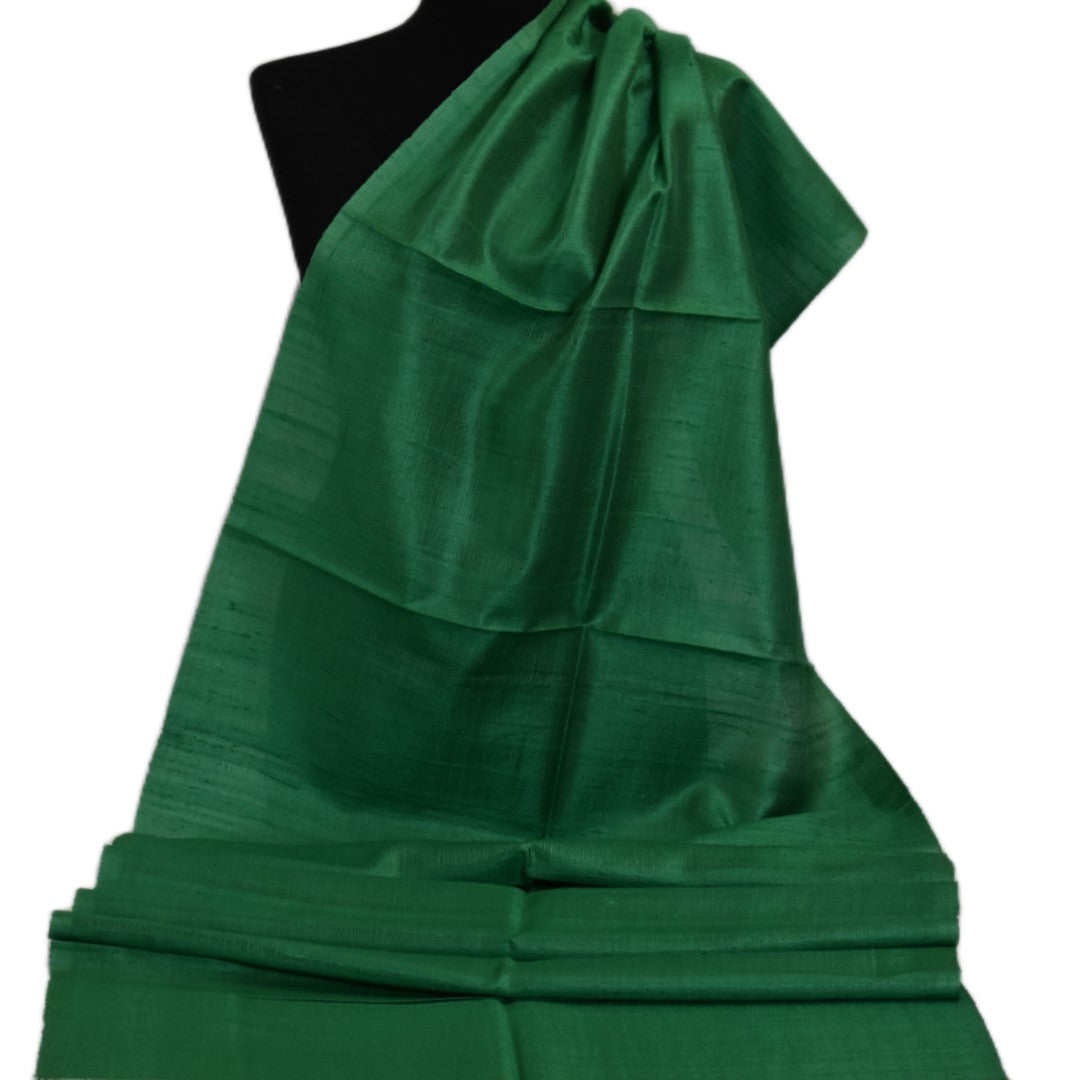 Esarfa-Sal din Matase Naturala Dupioni Raw Silk - Verde Smarald -> Cod:Dupion46