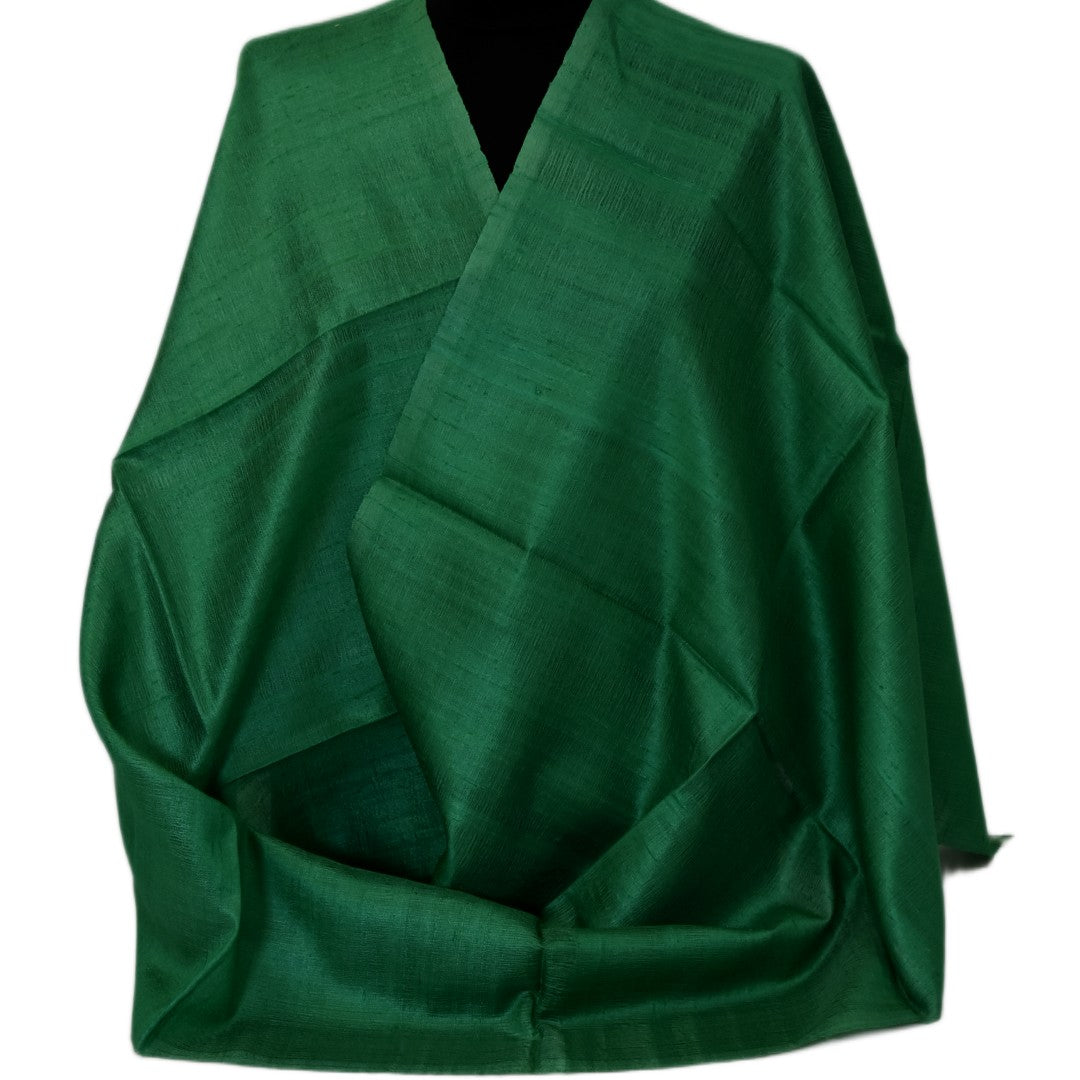 Esarfa-Sal din Matase Naturala Dupioni Raw Silk - Verde Smarald -> Cod:Dupion46