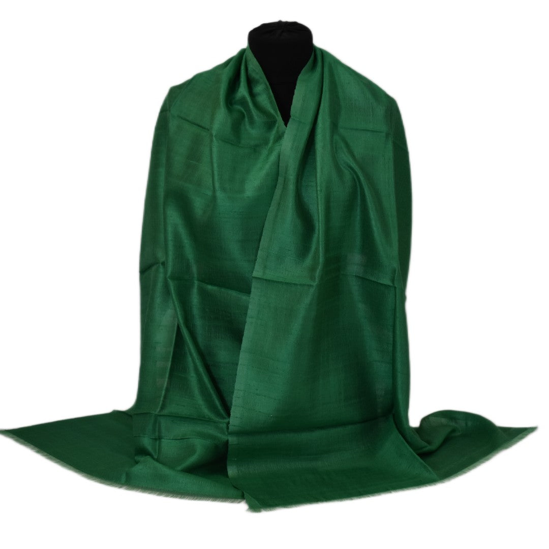 Esarfa-Sal din Matase Naturala Dupioni Raw Silk - Verde Smarald -> Cod:Dupion46
