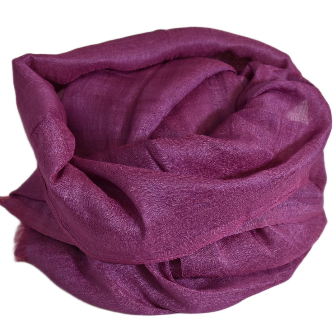 Eșarfă–Șal din Matase Naturala &In (LinenSilk) - MOV RoZE- Cod: LinenSilk6