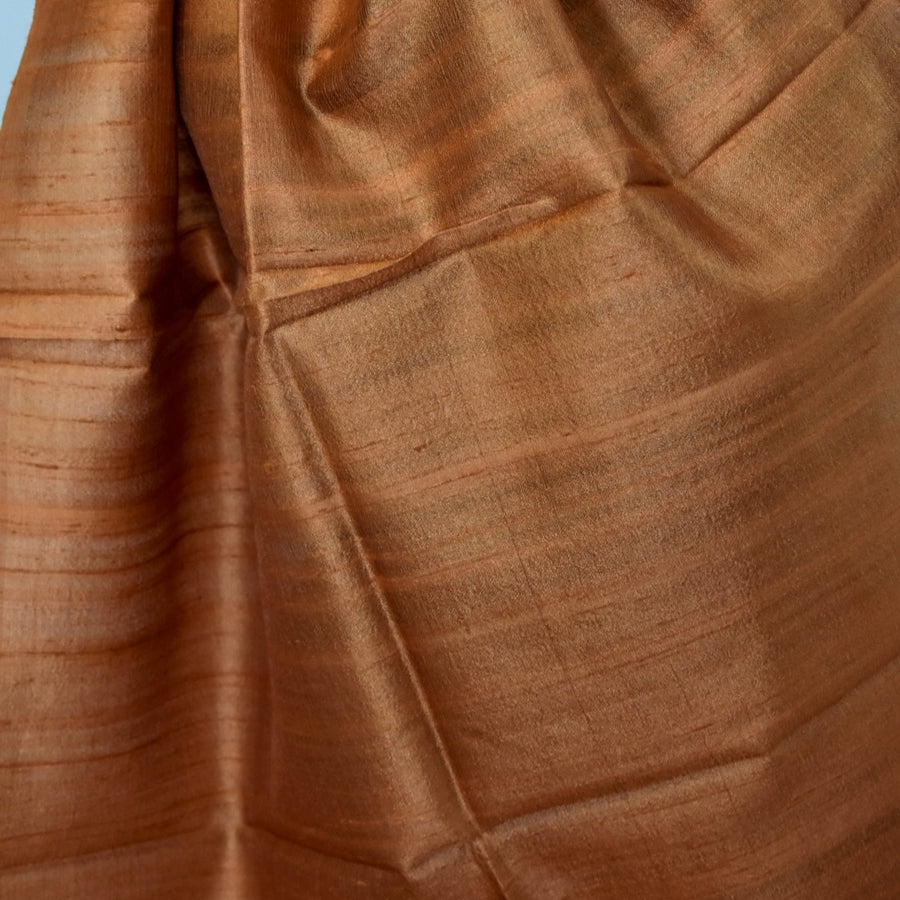 Esarfa-Sal din Matase Naturala Dupioni Raw Silk - Ruginiu/Aramiu -> Cod: DupionPureSilk9