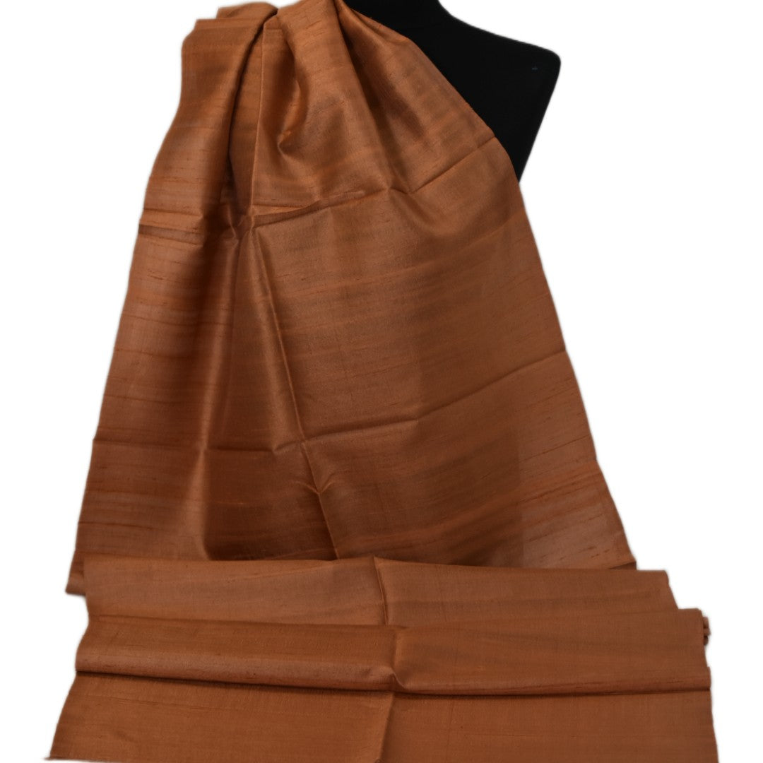 Esarfa-Sal din Matase Naturala Dupioni Raw Silk - Ruginiu/Aramiu -> Cod: DupionPureSilk9