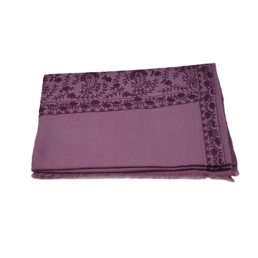 Esarfa Sal Casmir cu Broderie din Matase – Plum/Aubergine- Finete si Eleganta in orice Sezon -> Cod: CASHMBROD6