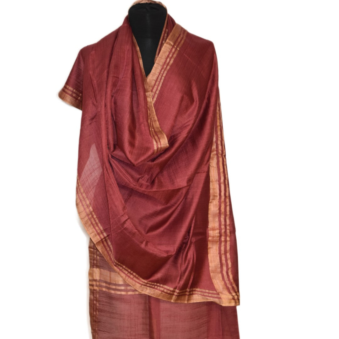 Pareo / Sarong/ Esarfa de Plaja - Cotton Silk cu bordura zari->Cod: Khadi7