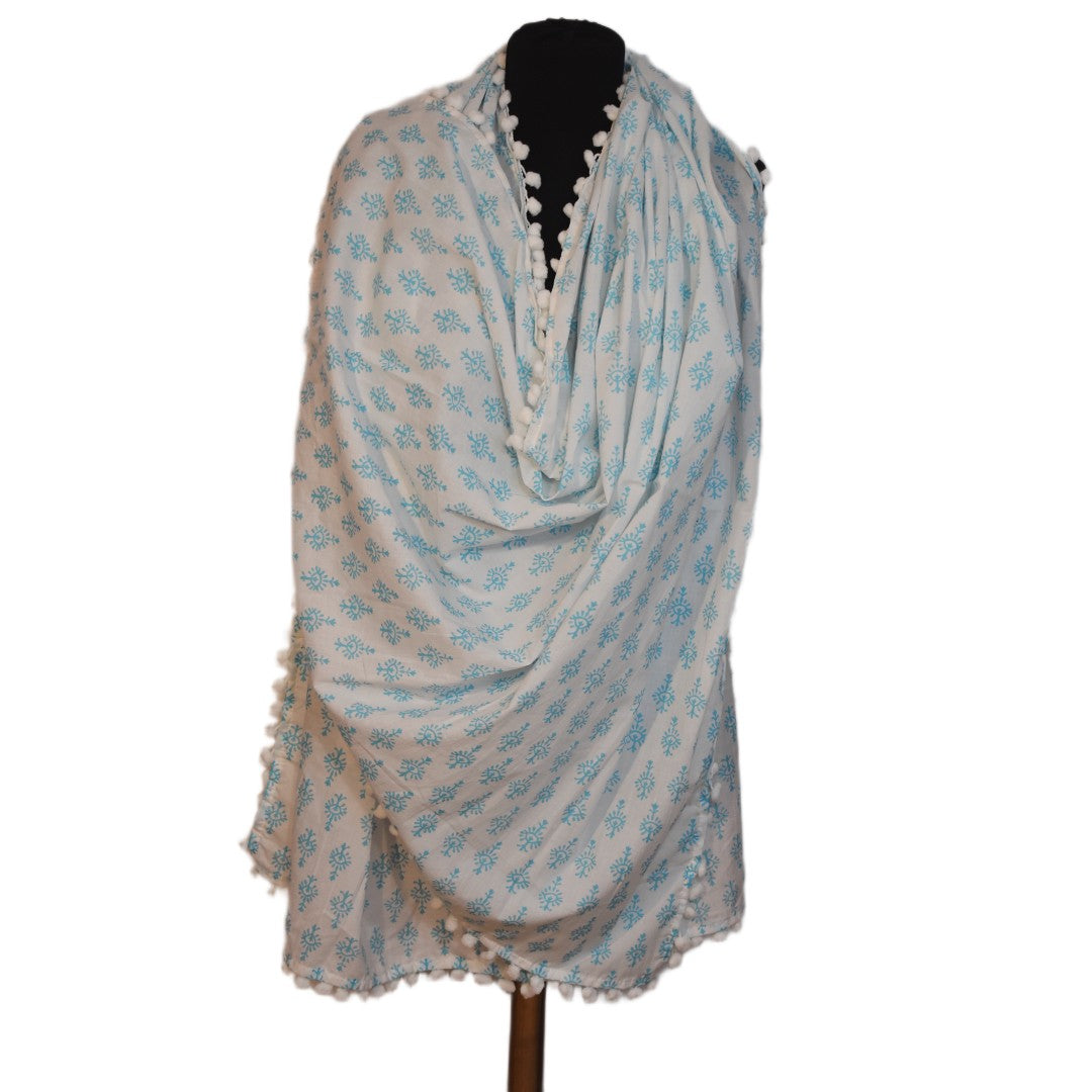 Pareo/ Sarong/ Esarfa de Plaja - 100% Bumbac cu Handblock printing -> Cod: Mulmul Cotton10