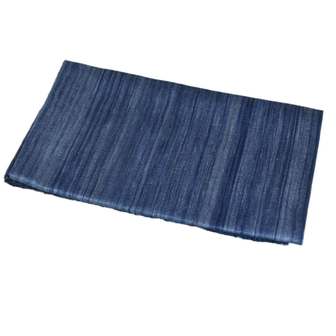 Sal tesut manual din 100% Matase Naturala Organica - Ghicha Tassar/Tussar Silk -> Navy Indigo - Cod: OrganicSilk11