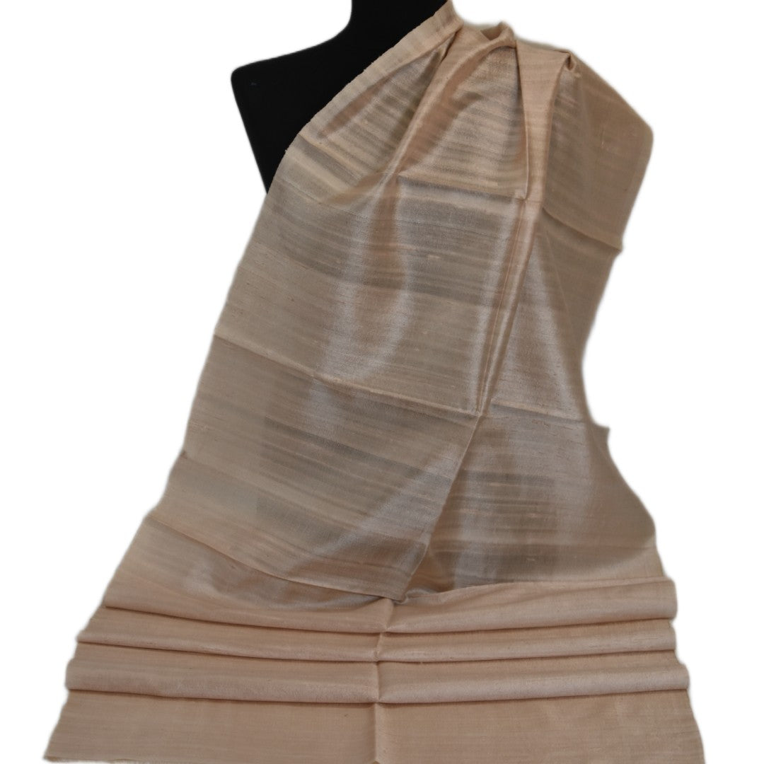 Esarfa-Sal din Matase Naturala Dupioni Raw Silk - Bej   -> Cod: DupioniPureSilk5