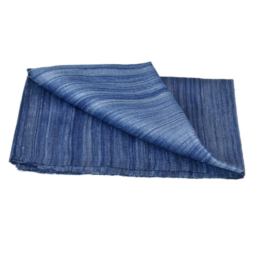 Sal tesut manual din 100% Matase Naturala Organica - Ghicha Tassar/Tussar Silk -> Navy Indigo - Cod: OrganicSilk11