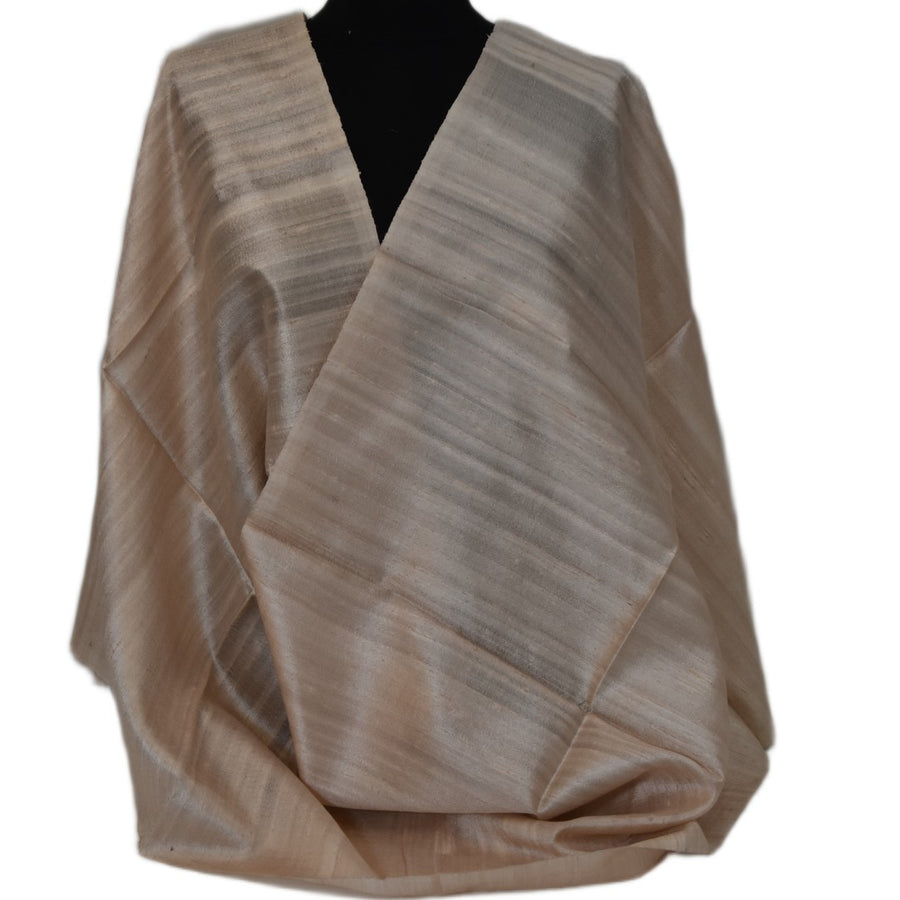 Esarfa-Sal din Matase Naturala Dupioni Raw Silk - Bej   -> Cod: DupioniPureSilk5