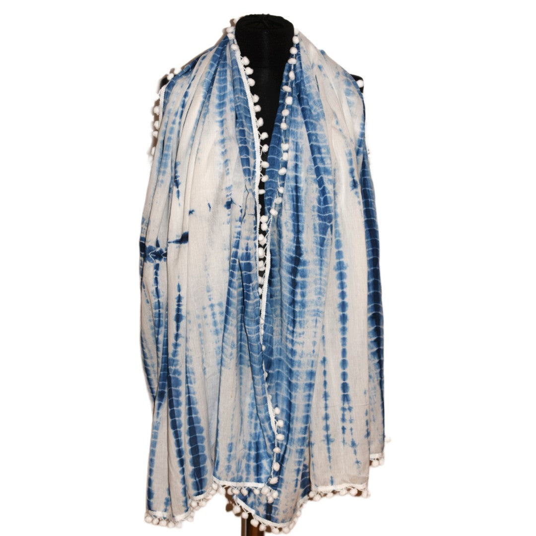 Pareo/ Sarong/ Esarfa de Plaja - 100% Bumbac (Mulmul Cotton) Shibori Tie-dye -> Cod: Mulmul Cotton11
