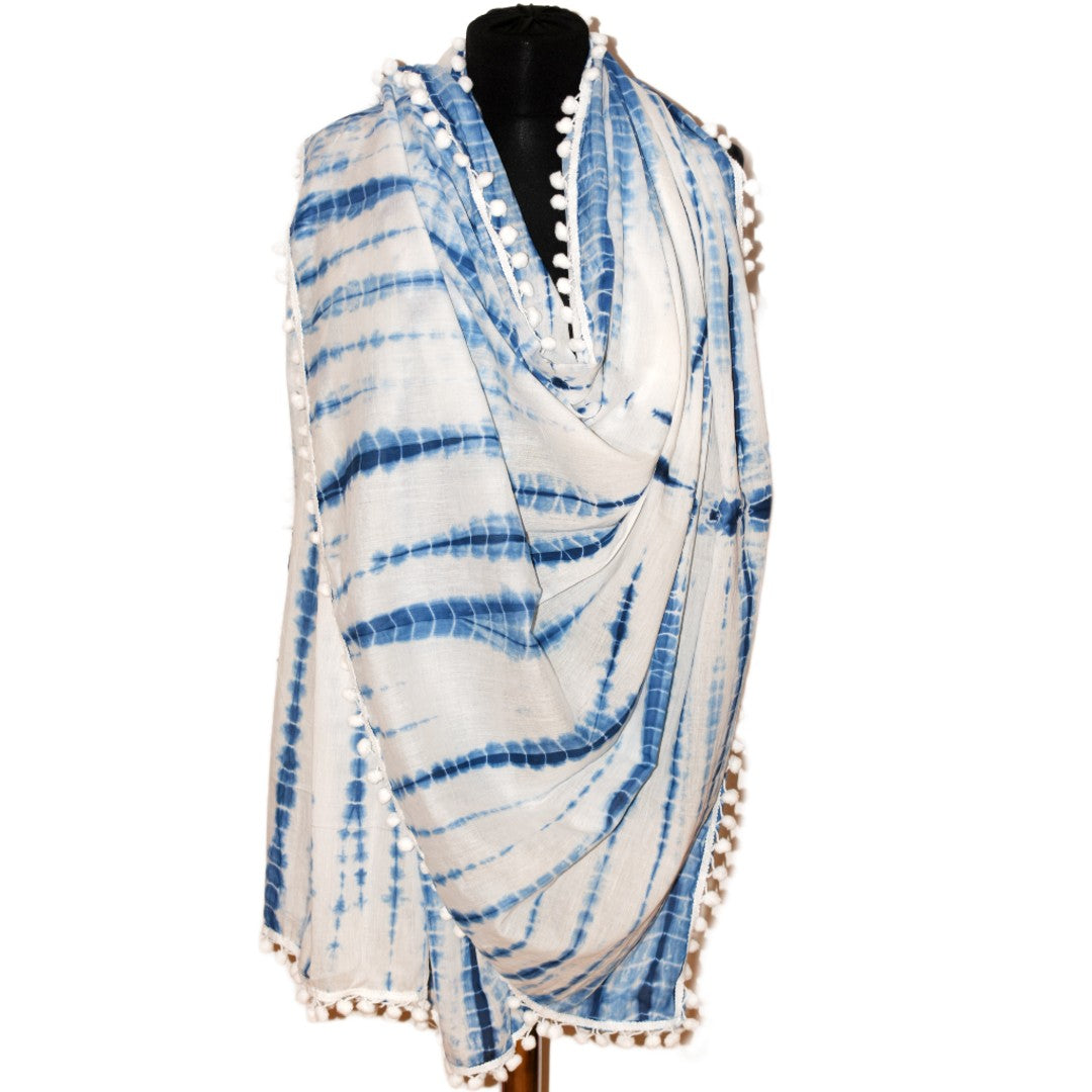 Pareo/ Sarong/ Esarfa de Plaja - 100% Bumbac (Mulmul Cotton) Shibori Tie-dye -> Cod: Mulmul Cotton11