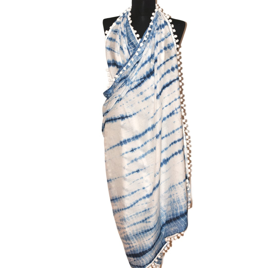Pareo/ Sarong/ Esarfa de Plaja - 100% Bumbac (Mulmul Cotton) Shibori Tie-dye -> Cod: Mulmul Cotton11