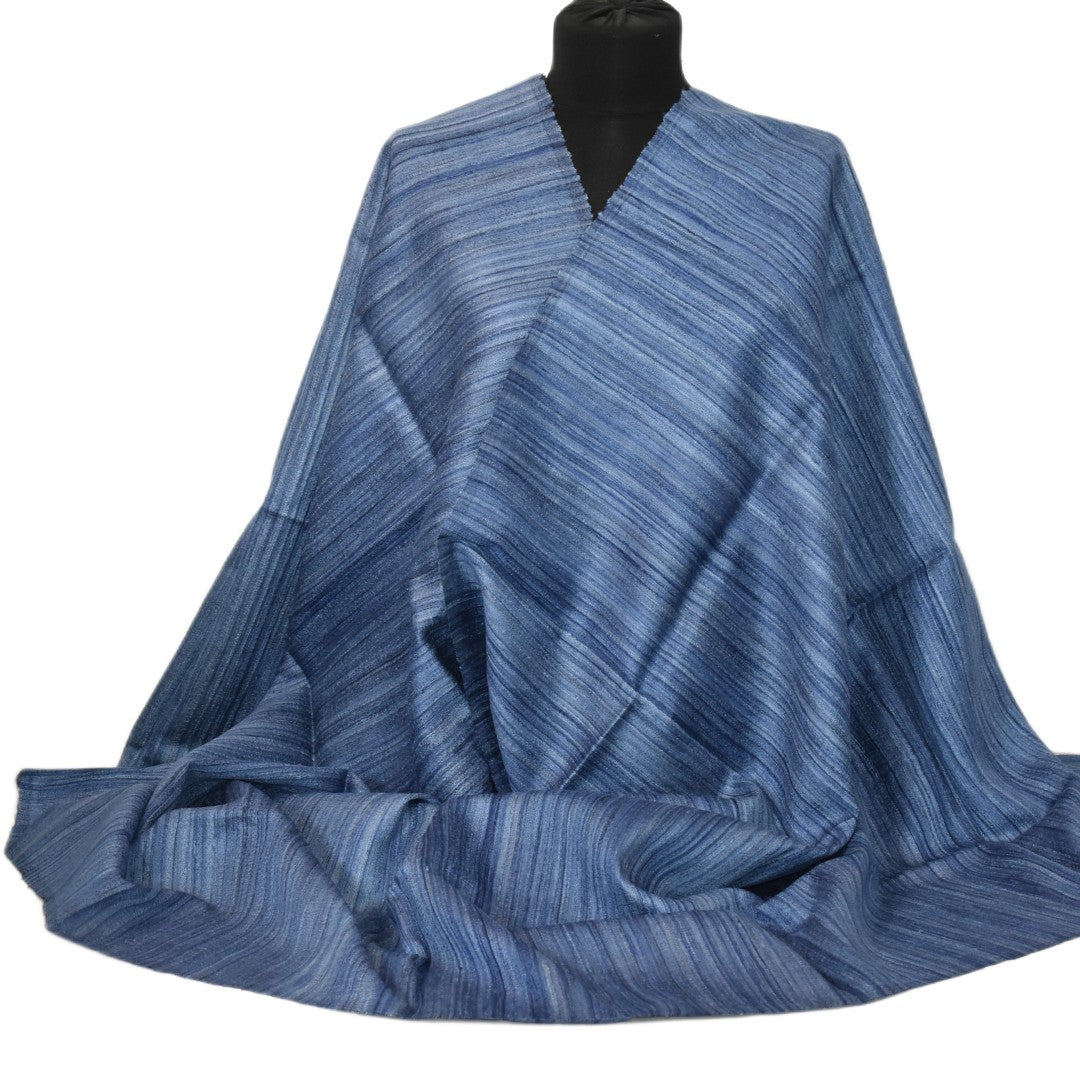 Sal tesut manual din 100% Matase Naturala Organica - Ghicha Tassar/Tussar Silk -> Navy Indigo - Cod: OrganicSilk11